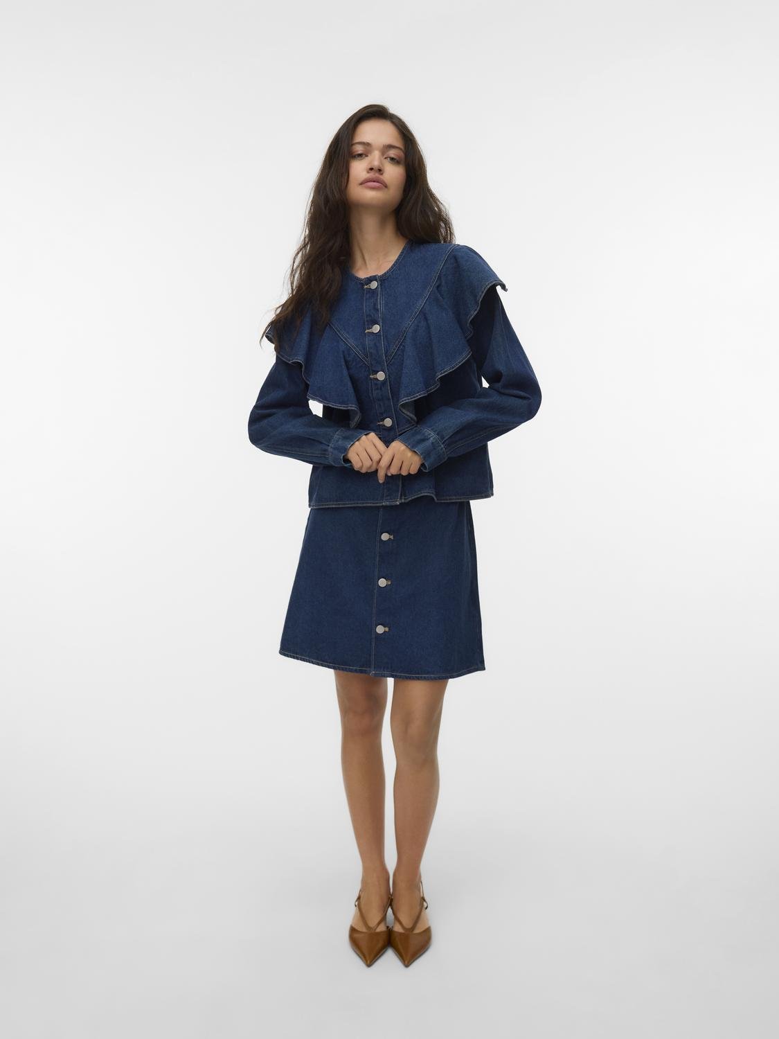 VMFIA Denim Shirt - Medium Blue Denim - VERO MODA & VILA Bergvik